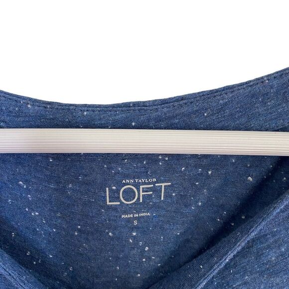 NWOT Ann Taylor Loft speckled 3/4 sleeve blouse blue small - Picture 4 of 6